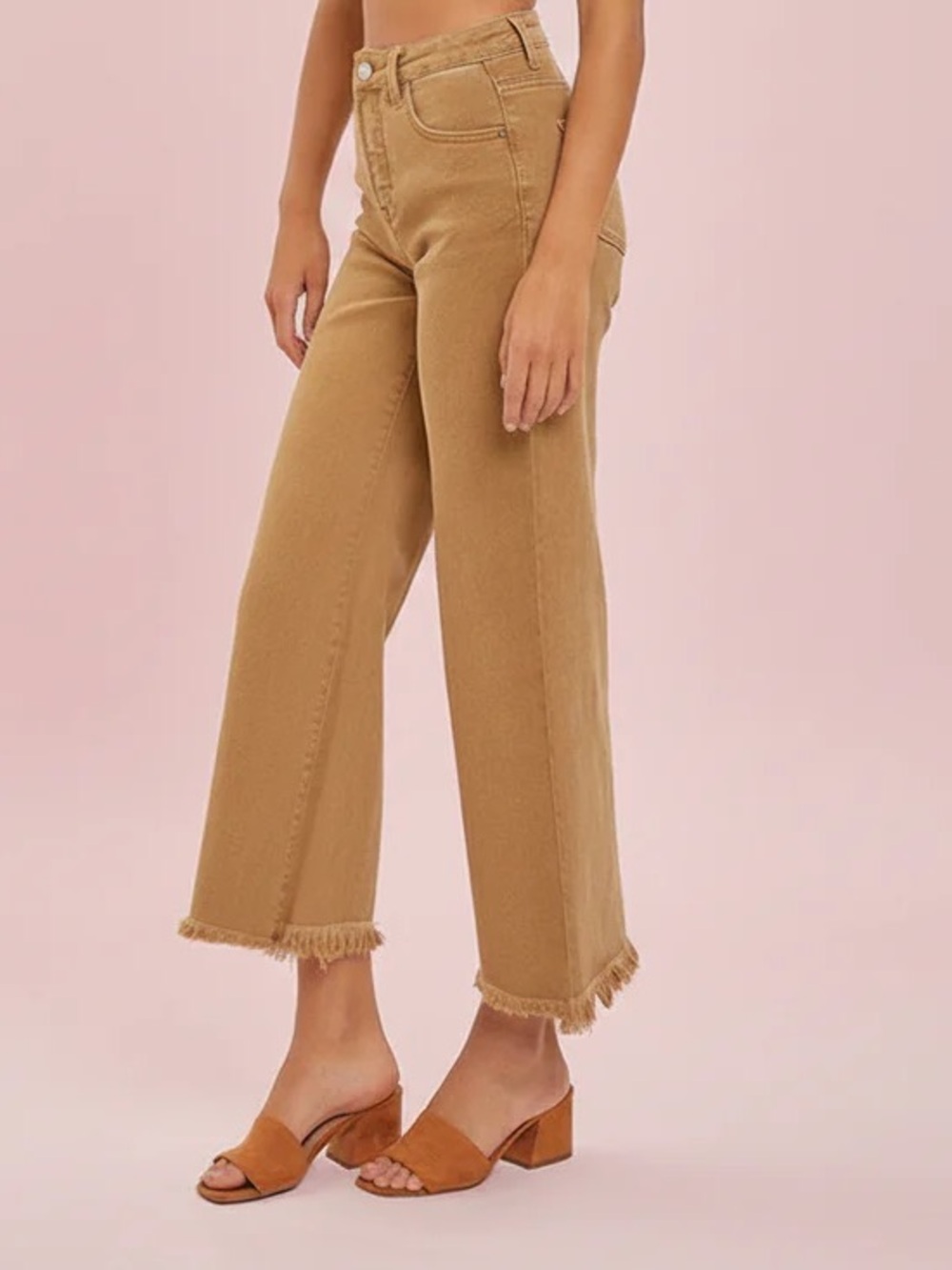 NWT🤎Risen Mocha High-Rise Tummy Control Cropped Wide-Leg 5/27 - Picture 3 of 11
